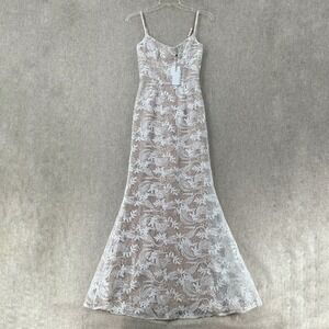 NWT Dress The Population Giovanna Floral Lace Sequin Mermaid Gown Dress Small